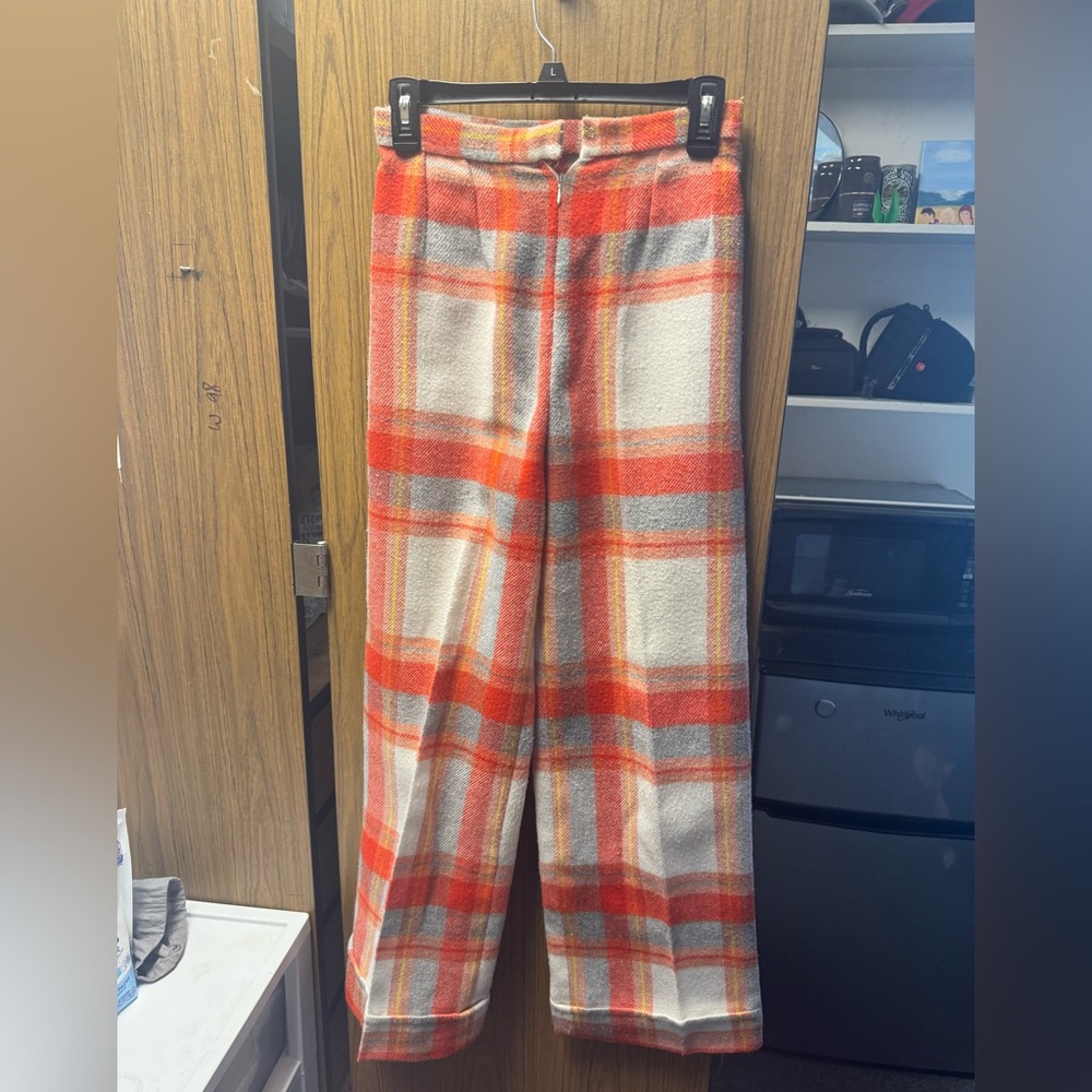 Fall Plaid Wide-Leg Pants Multicolor
